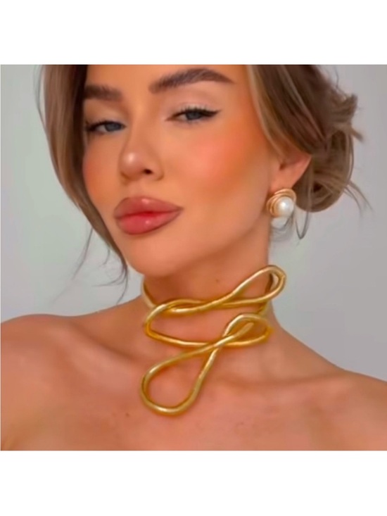 Zara Jewelry - New 24k Gold Plated Bendable Gold Necklace